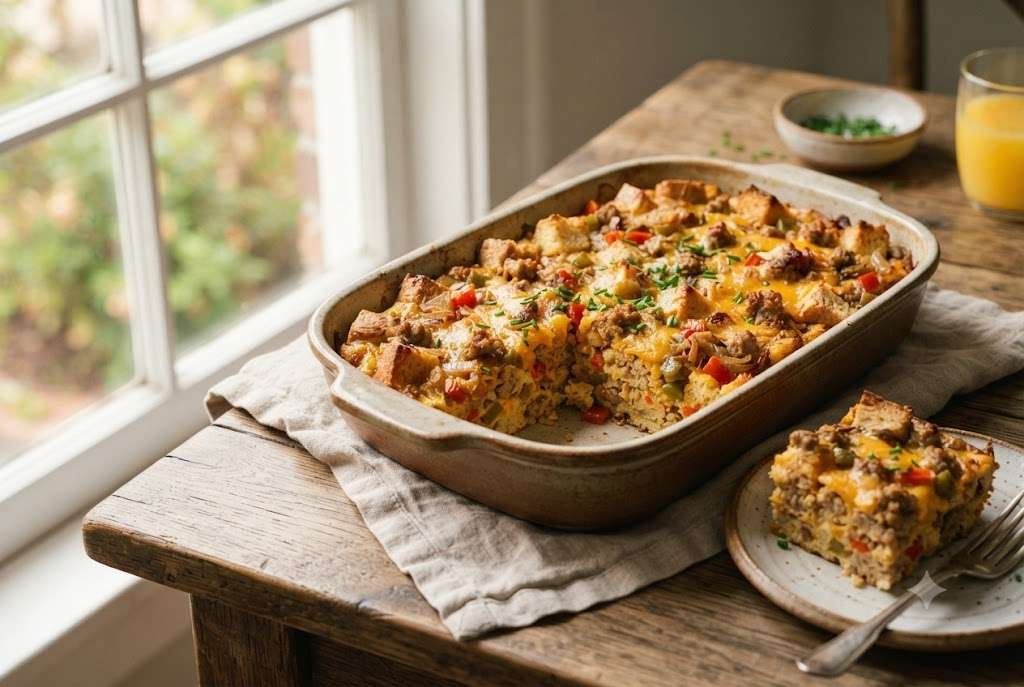 Sausage & Cheddar Egg Casserole
