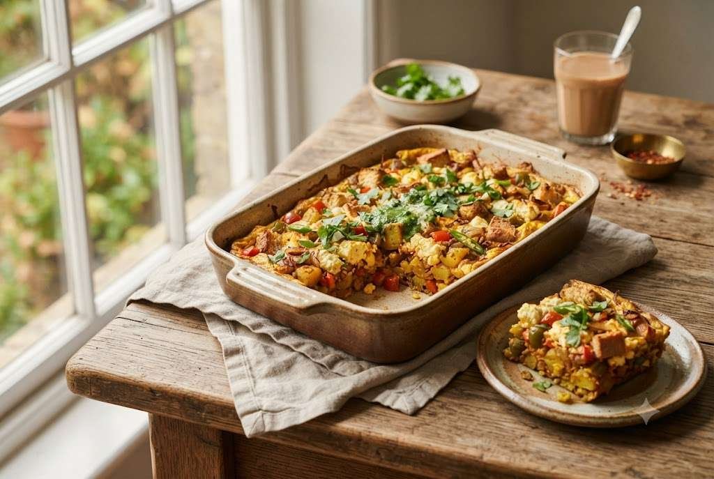 Masala Omelette Breakfast Bake